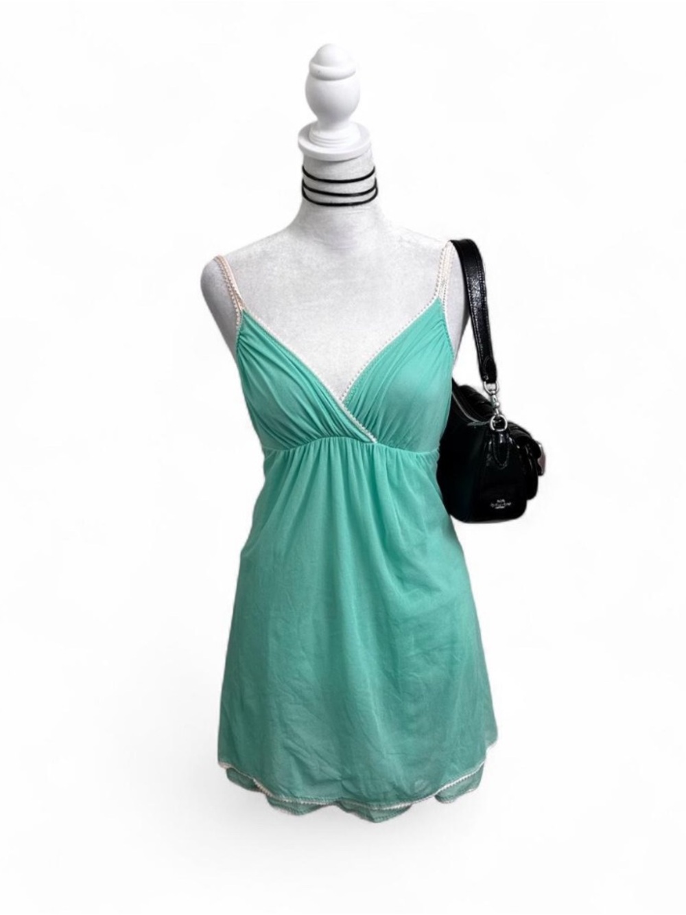 On Gossamer Mint Green Spaghetti Strap Mini Dress